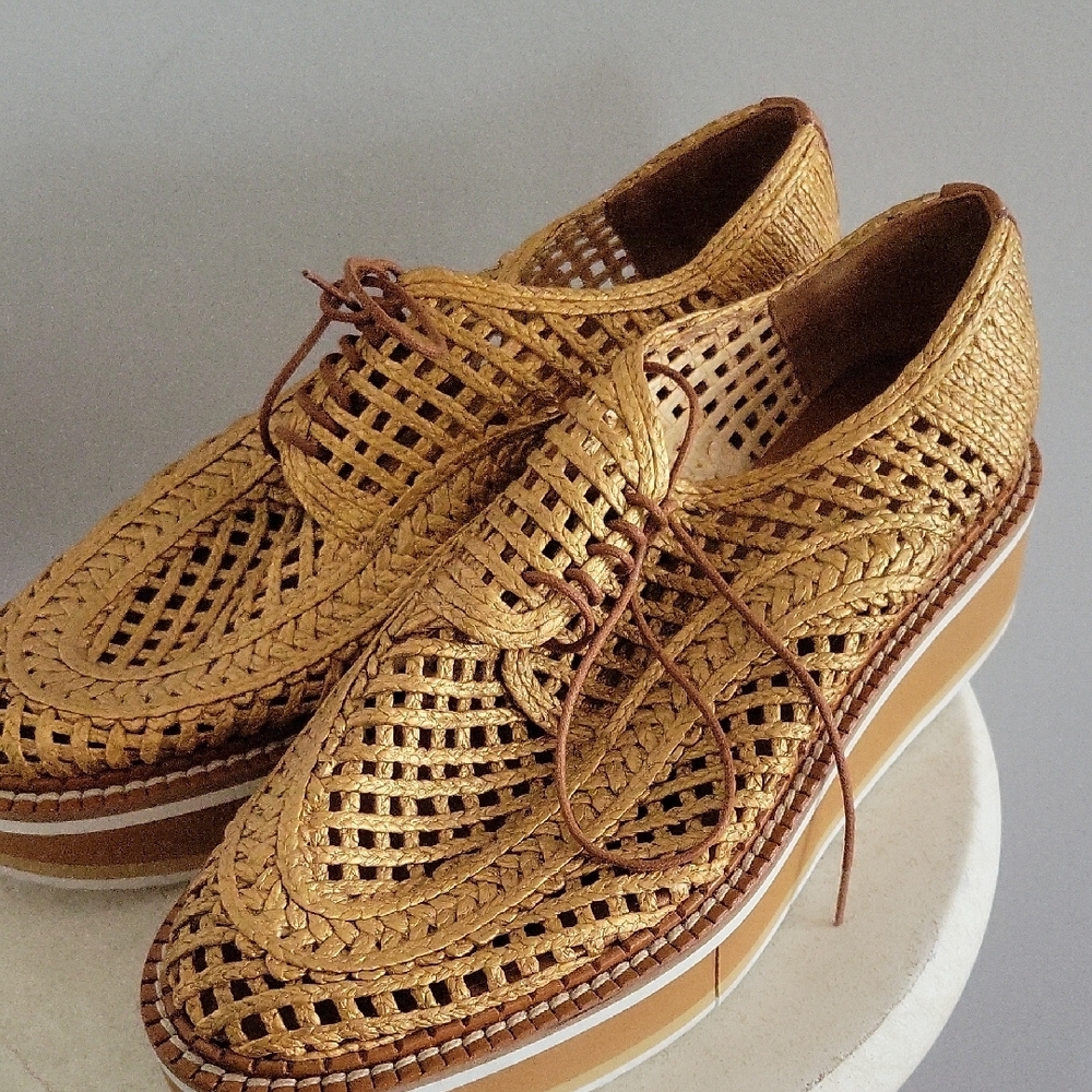 Clergerie BIBA Raffia Loafer Oxford Shoes Size 9 - Picture 3 of 8